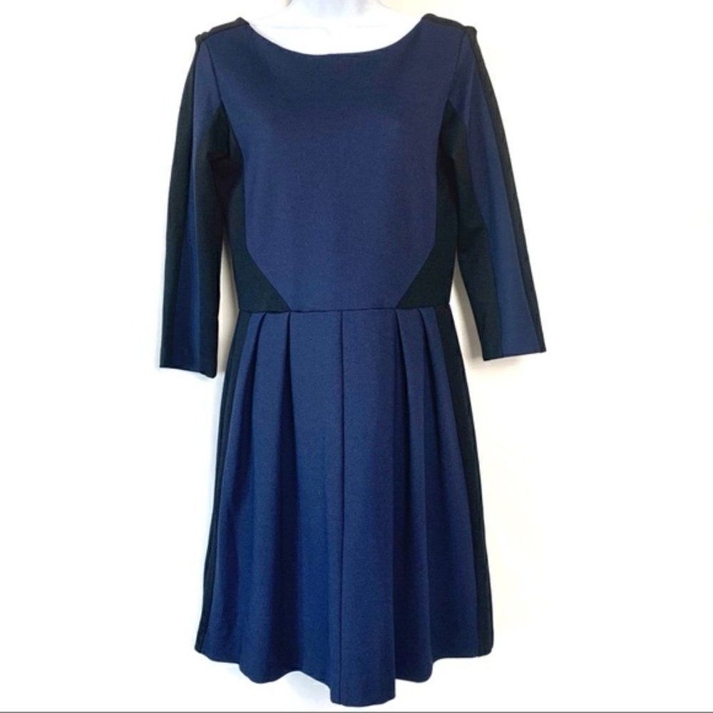 Amanda Uprichard Black Blue Colour Block Dress